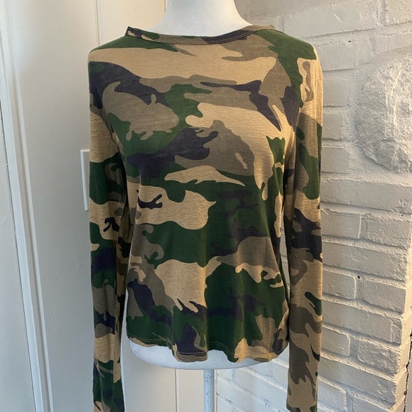 Zadig & Voltaire Willy Lin Camo Linen Long Sleeve Top - Picture 2 of 6